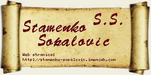 Stamenko Šopalović vizit kartica
